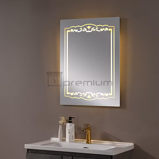 PVC Paint Free Wall Mounted Type Bathroom Cabinet with Black Artificial Stone Top Black Ceramic Basin and LED Mirror