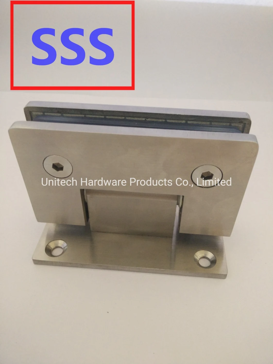 Casting Material SS304 Glass Door Fitting for Shower Door, Stainless Steel 180 Degree Glass to Glass Door Hinge Shower Hinge Bathroom Hardware