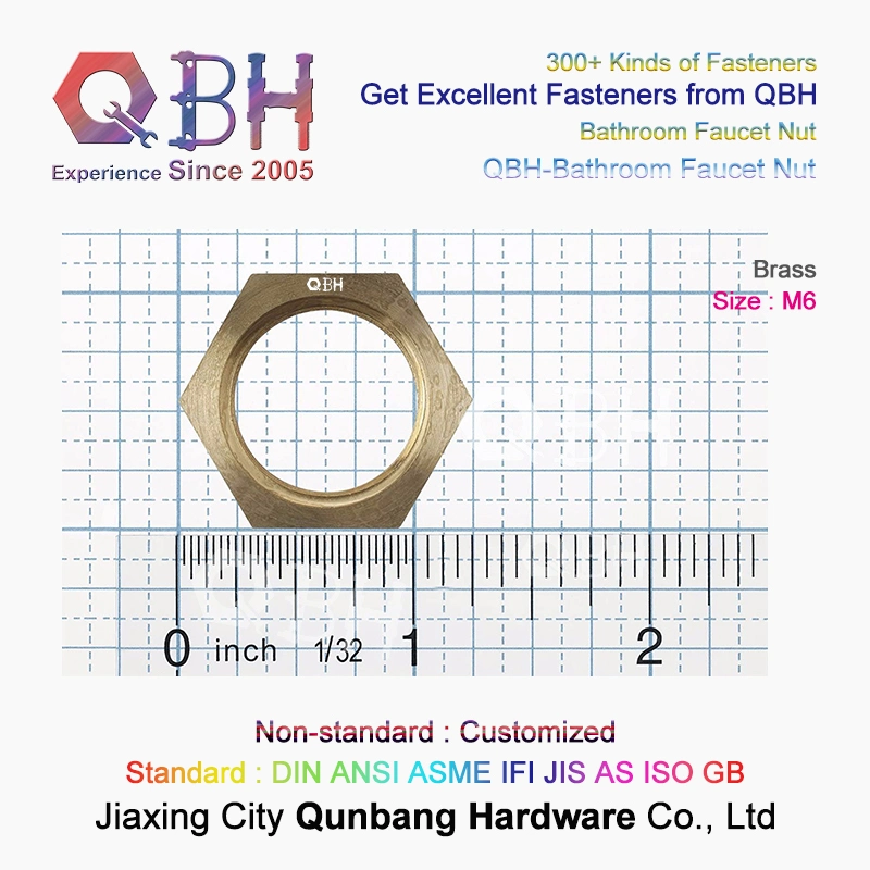 Qbh Install Repair Faucets Brass Copper M6 Spare Parts Hex Nut OEM ODM Sanitary Fastener Accessories Sets Bathroom Fittings