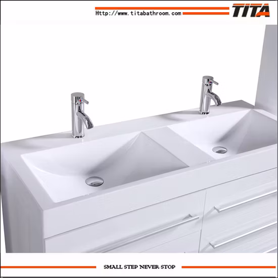 Europäischer Standard-MDF-Wand-Badezimmerschrank aus Melamin mit Harzwaschbecken