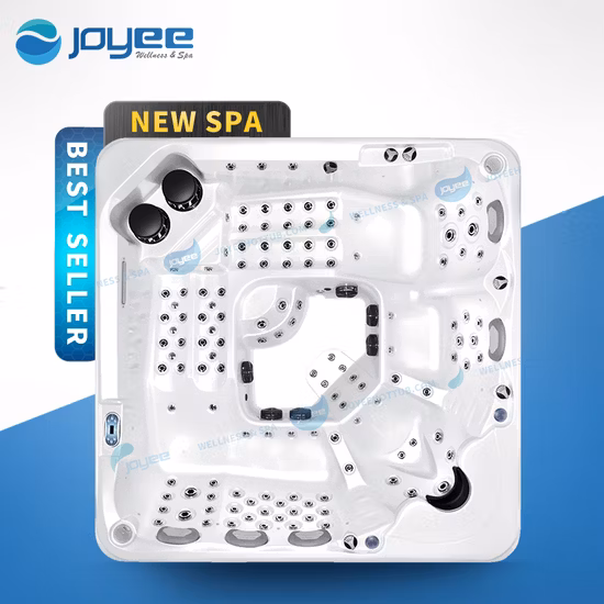 CE ABS Rechteckige weiße Wanne Acryl-Luftmassage 2-Personen-Whirlpool-Badewannen