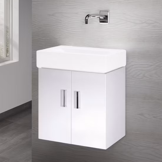 Wandhängender Waschtischunterschrank mit Waldmaserung, 400 mm, für Badezimmer